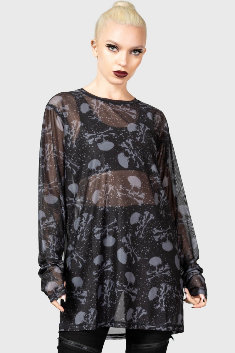 Killstar Fright Train Long Sleeve Top Černé | GXAQIZ-109