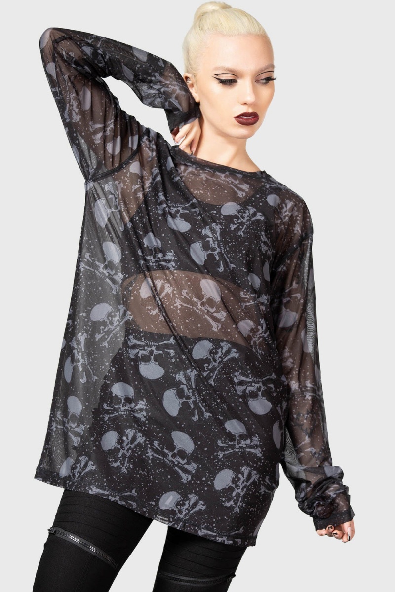 Killstar Fright Train Long Sleeve Top Černé | GXAQIZ-109