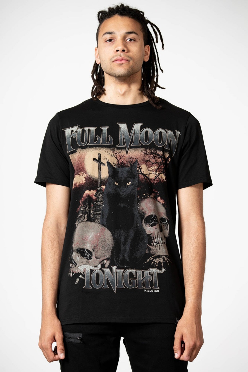 Killstar Full Moon T-Shirt Černé | ZEHTKV-017