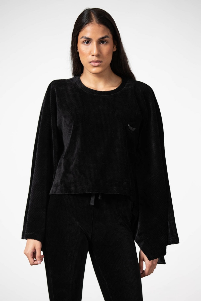 Killstar Ghastly Dreams Batwing Top Černé | EMIKOW-408