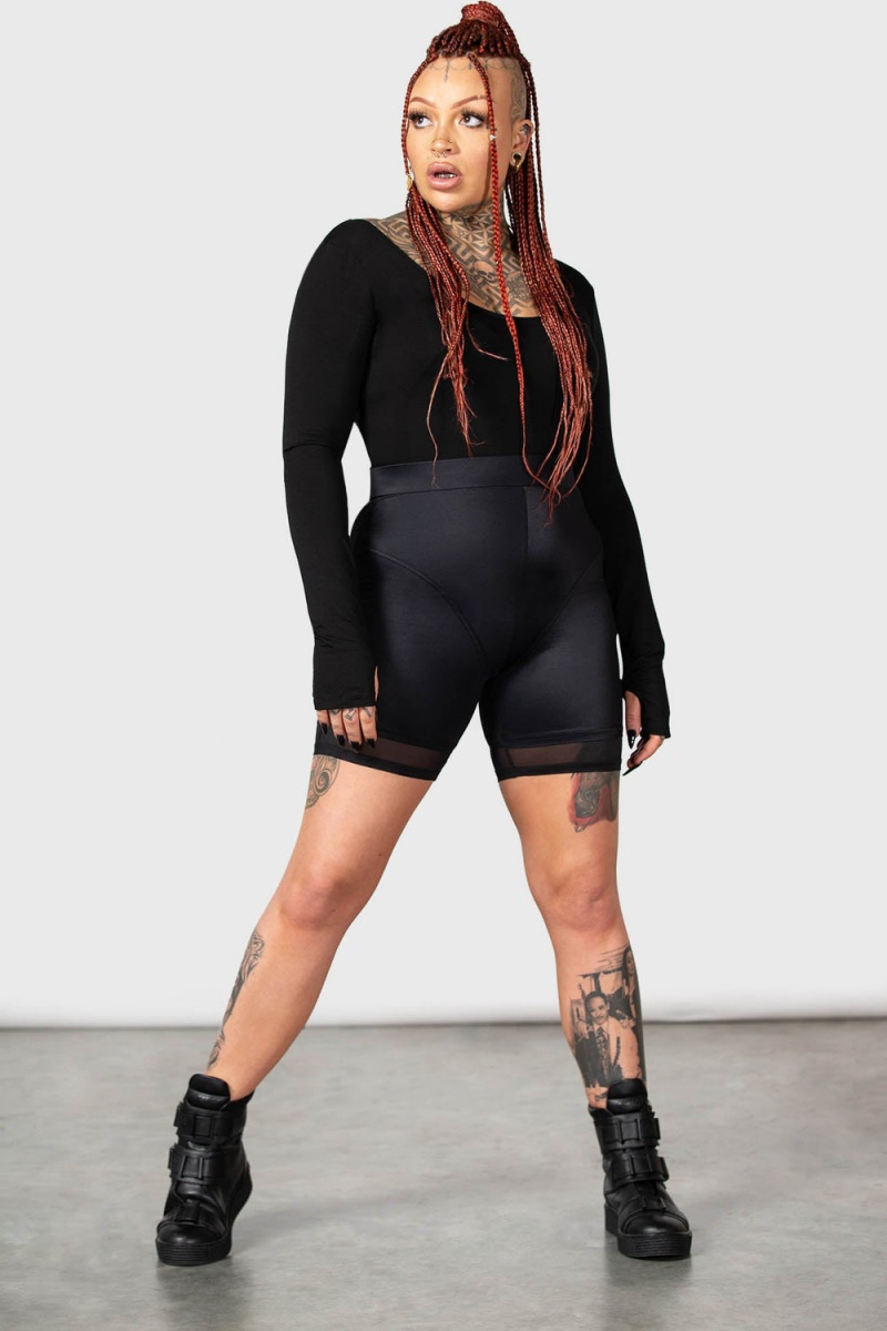Killstar Gothletic Shorts Černé | LAOYDZ-096
