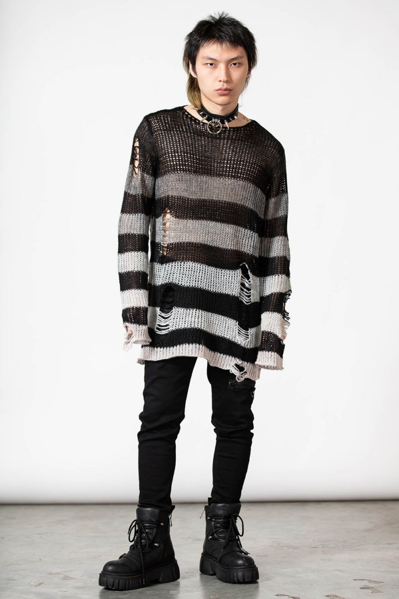 Killstar Grady Knit Svetrové Šedé | NRVKAZ-680