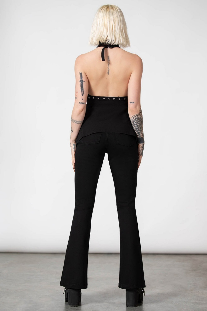 Killstar Hardcore Halter Top Černé | RAVWNL-086
