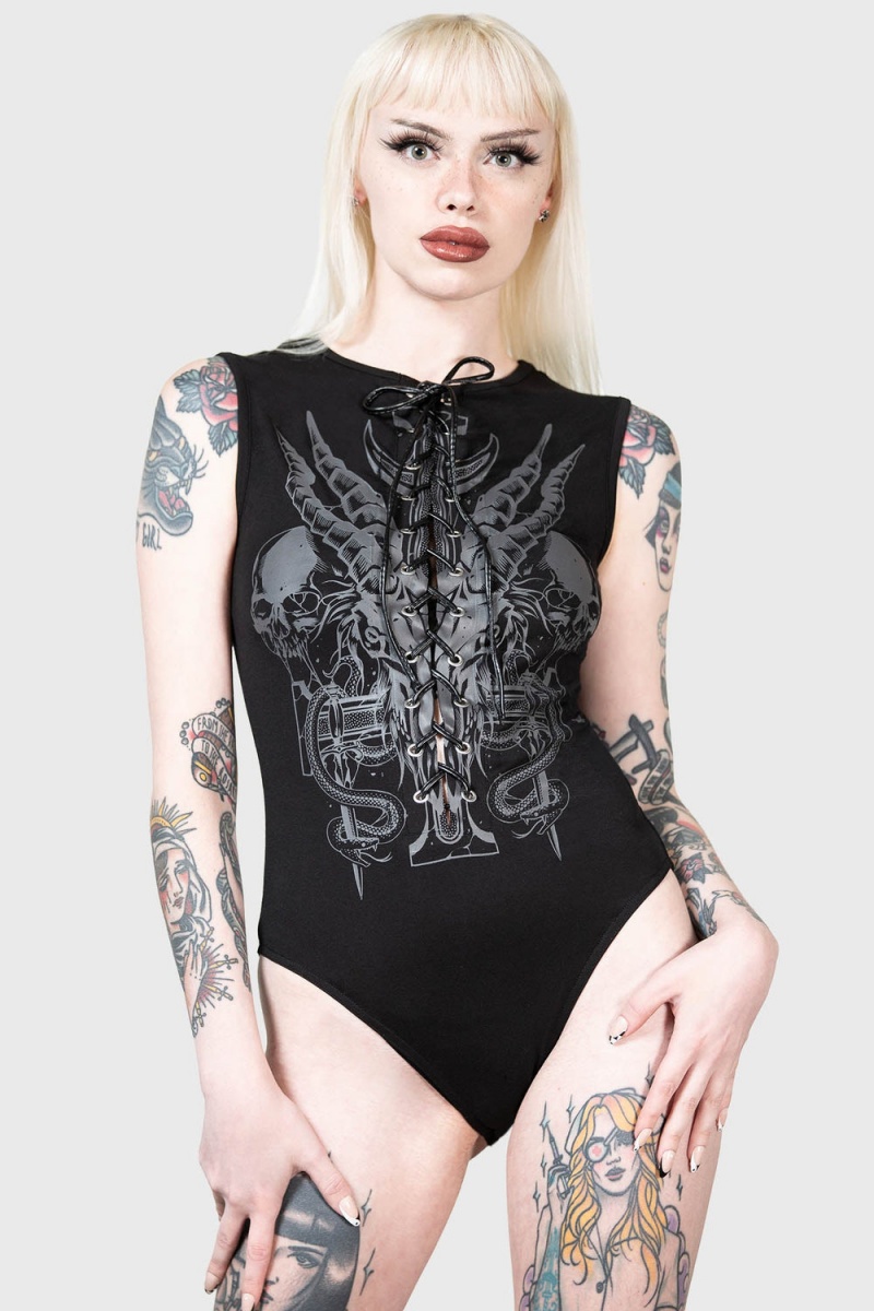 Killstar Hardinn Bodysuit Černé | PKOCGV-435