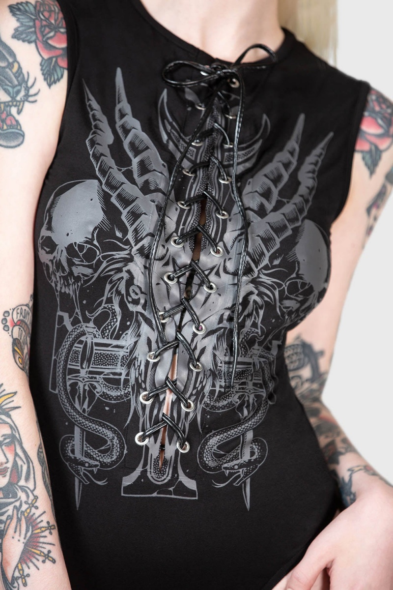 Killstar Hardinn Bodysuit Černé | PKOCGV-435
