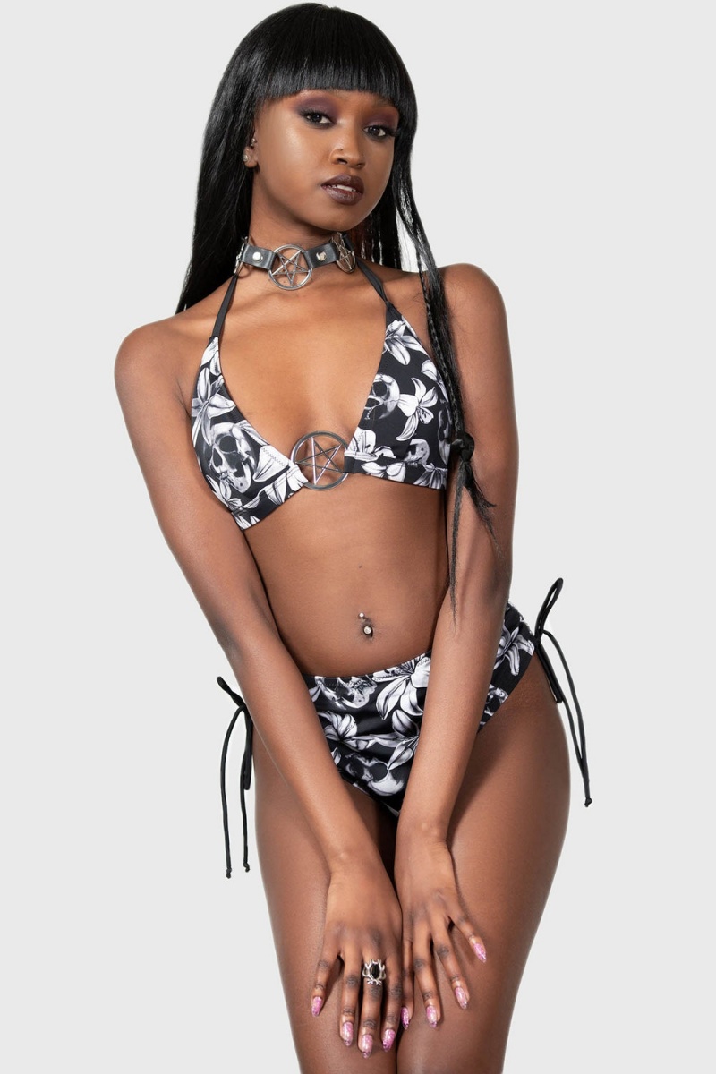 Killstar Harlette's Revenge Bikiny Černé | XJAQDR-942