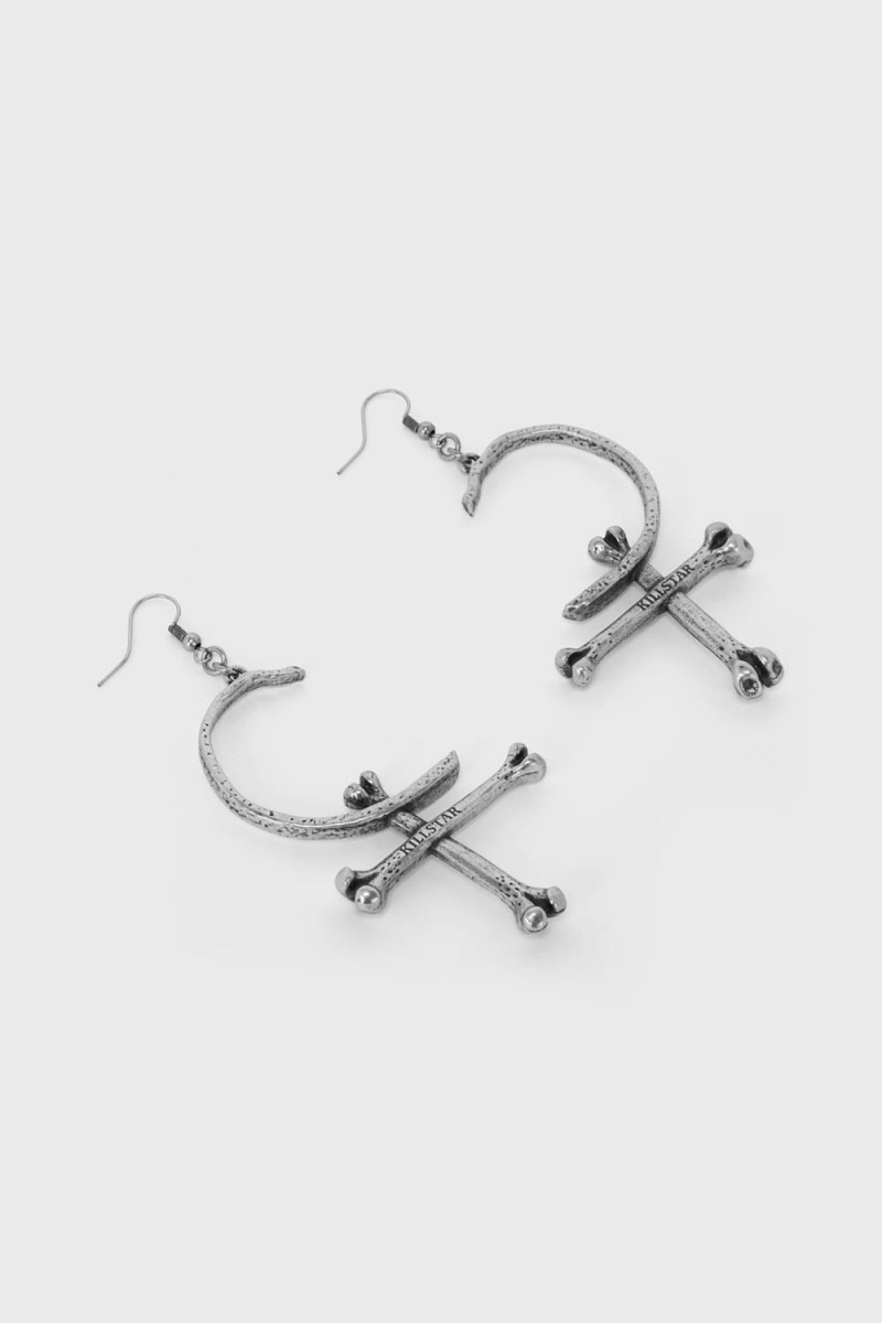 Killstar Harvesting Moonchild Earrings Stříbrné | XSPWFC-617