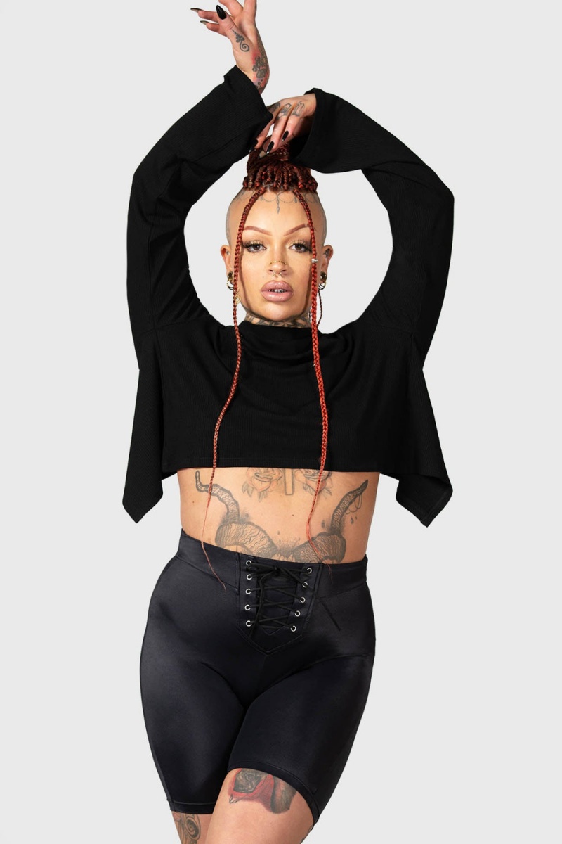 Killstar Haunted Affirmations Long Sleeve Top Černé | ZBKLFD-506