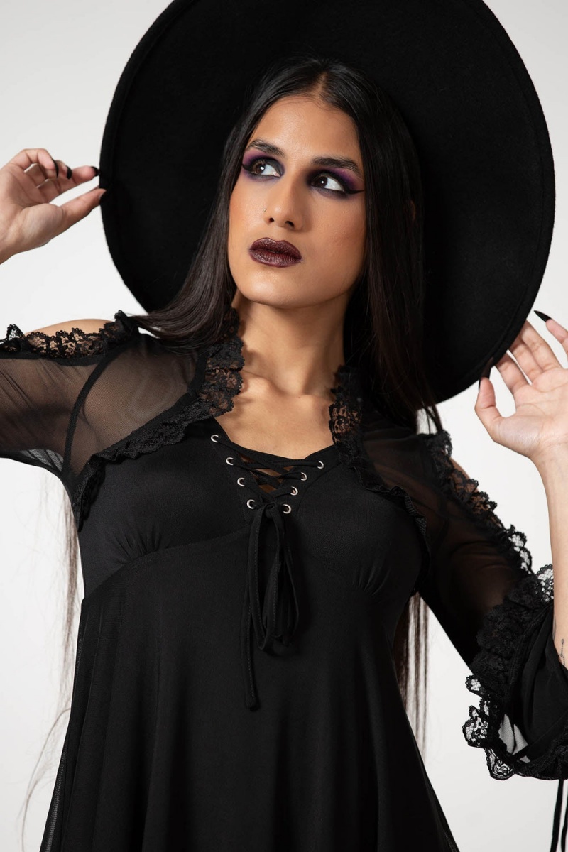 Killstar Haunted Maiden Šaty Černé | XCDEUO-295