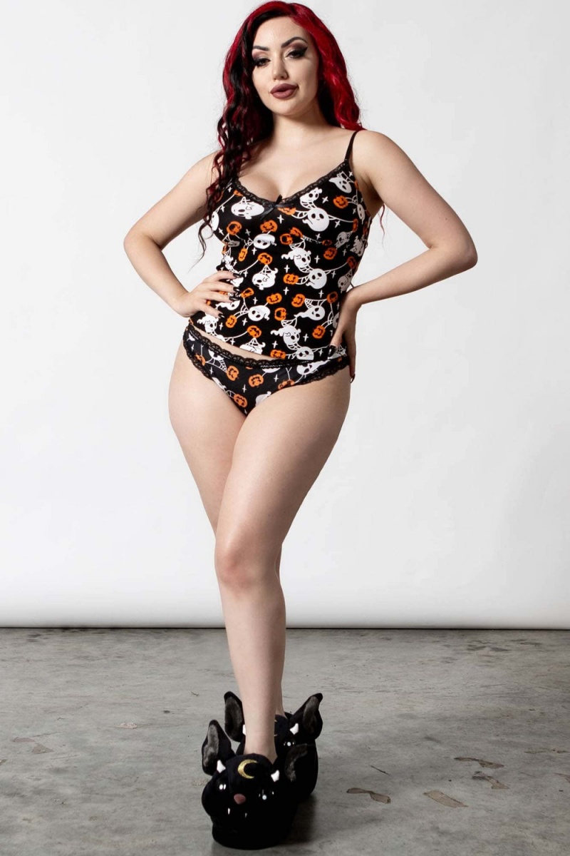 Killstar Haunted Pumpkin Cami Top Černé | CZQBXH-968
