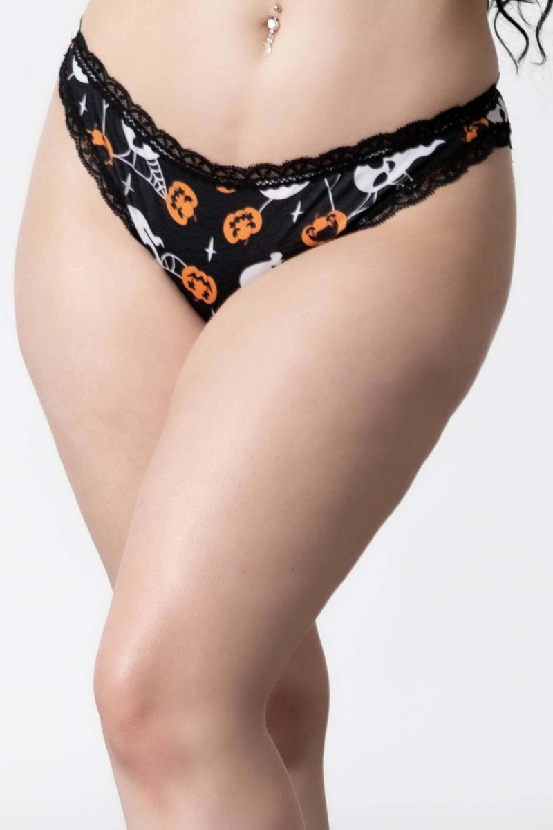 Killstar Haunted Pumpkin Panty Černé | GHAOXL-352