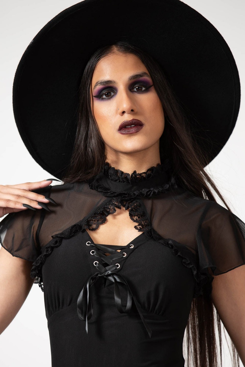 Killstar Hauntilda Keyhole Šaty Černé | RTXUHS-275
