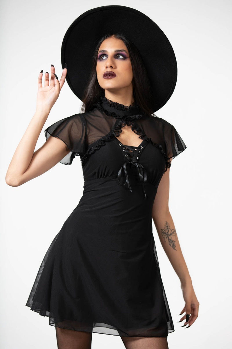 Killstar Hauntilda Keyhole Šaty Černé | RTXUHS-275