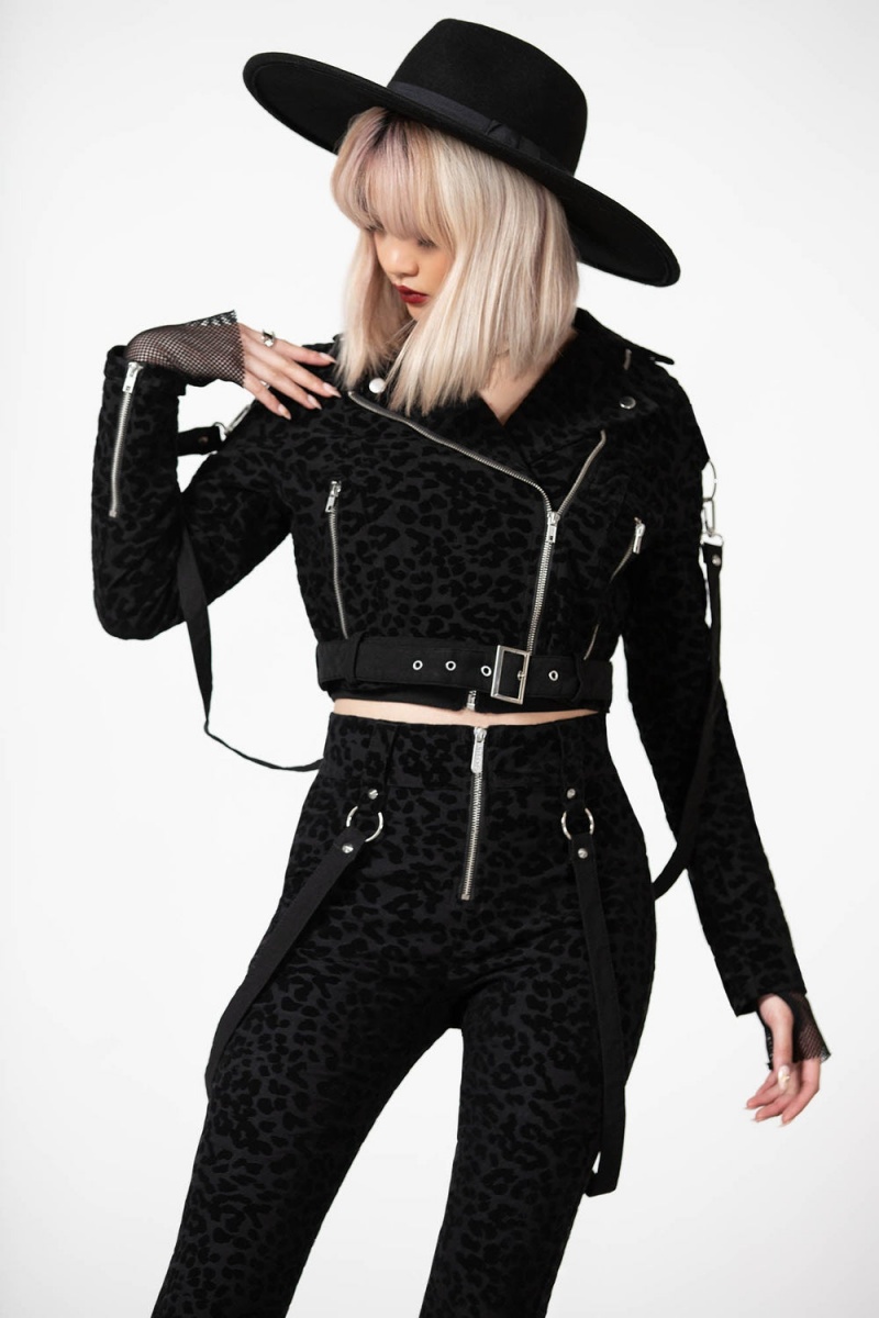 Killstar Hellcat Zip Trousers Černé | VDRTHG-690