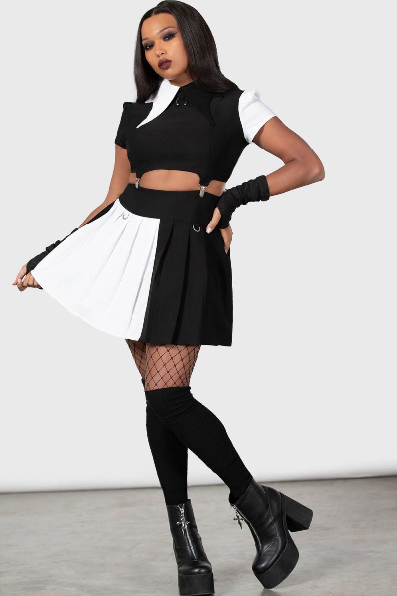 Killstar Hels Harlequin Mini Skirt Černé | VLQFHD-395