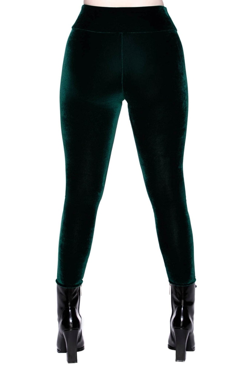 Killstar Hematite Leggings [EMERALD] Zelene | YKBESL-427