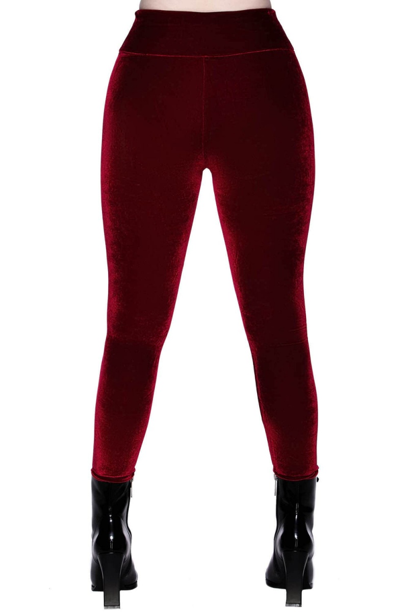 Killstar Hematite Leggings [RUBY] Červené | XBZGCF-718