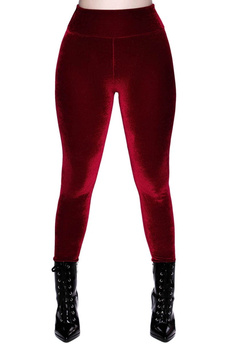 Killstar Hematite Leggings [RUBY] Červené | XBZGCF-718