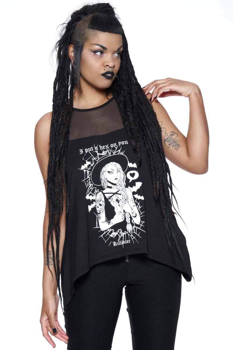 Killstar Hex Vest Top Černé | VYIJAM-895