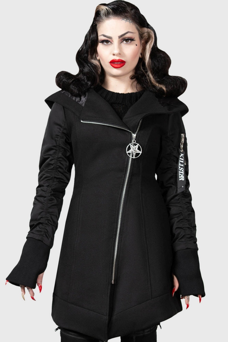 Killstar Hexada Coat Černé | VOLKMU-638