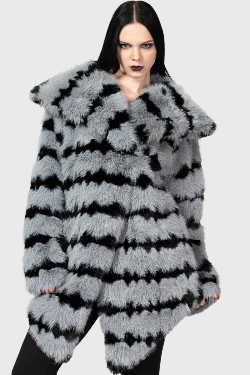 Killstar Highlands Hellstorm Coat Šedé | WQAUOG-235