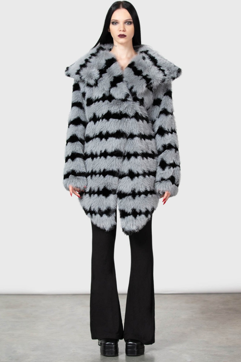Killstar Highlands Hellstorm Coat Šedé | WQAUOG-235