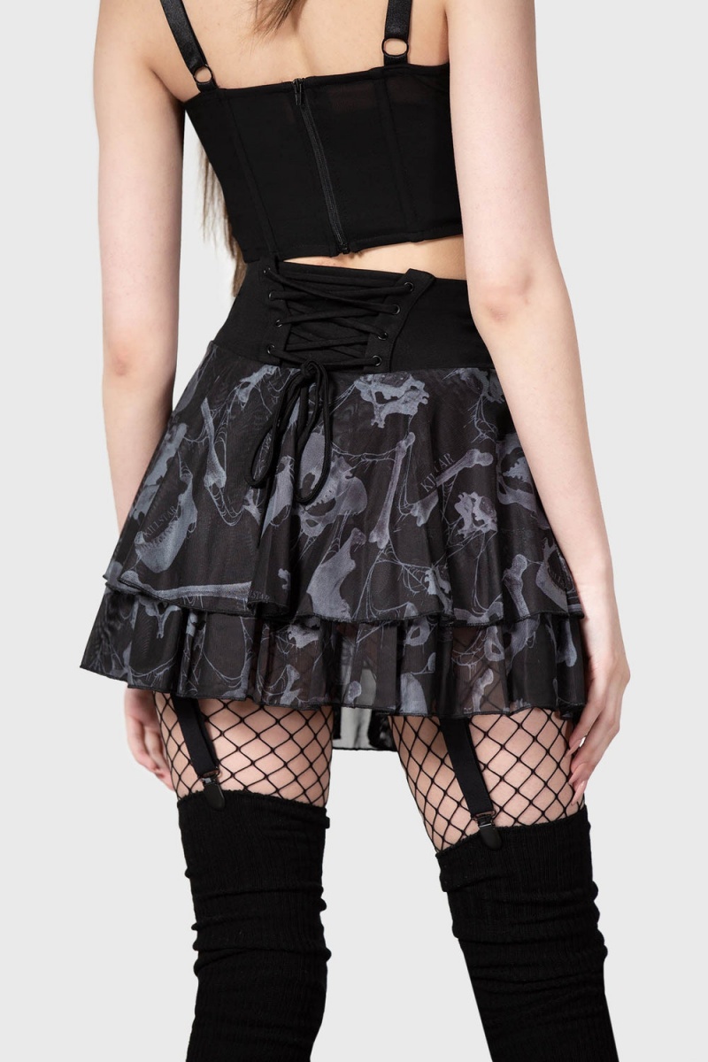 Killstar Hioid Mini Skirt Černé | IJETAB-271