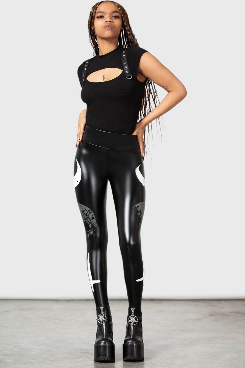 Killstar Holy Trinity Leggings Černé | NPTVEK-617