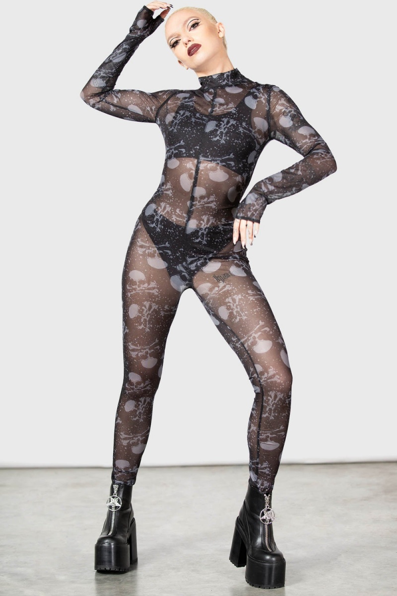 Killstar Horrorland Catsuit Černé | UAPQMB-794