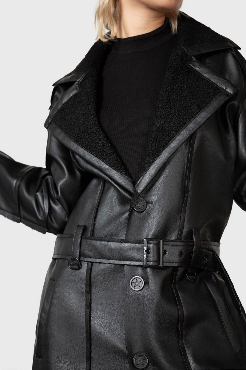 Killstar Hughie Coat Černé | BYDNSK-940