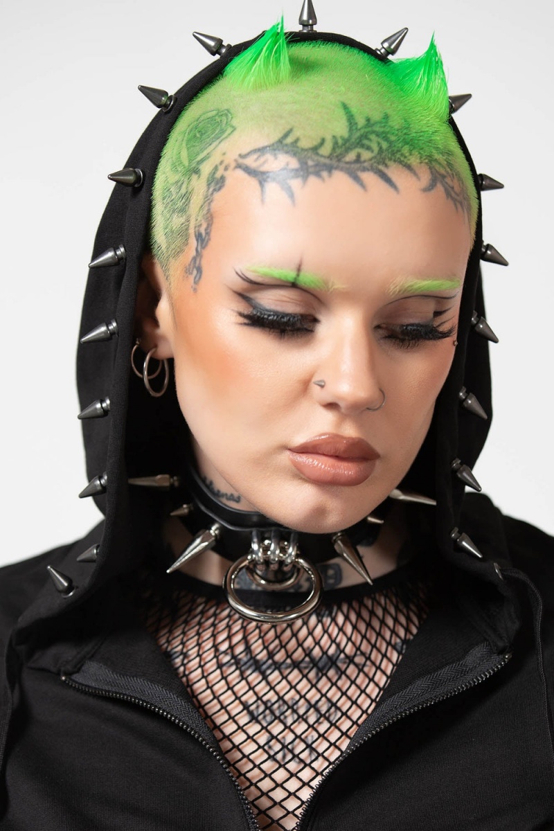 Killstar Hysteria Zip Hoodie Černé | HSPYOV-270