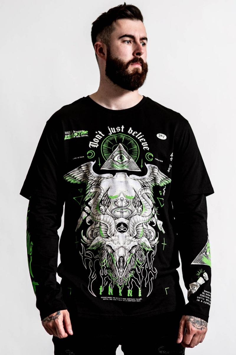 Killstar Illuminated 2-Layer Top Černé | HBYCLA-109