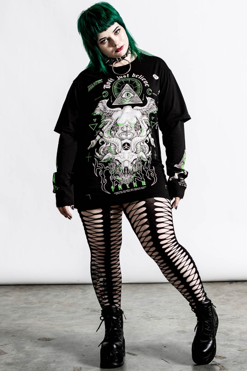Killstar Illuminated 2-Layer Top Černé | HBYCLA-109