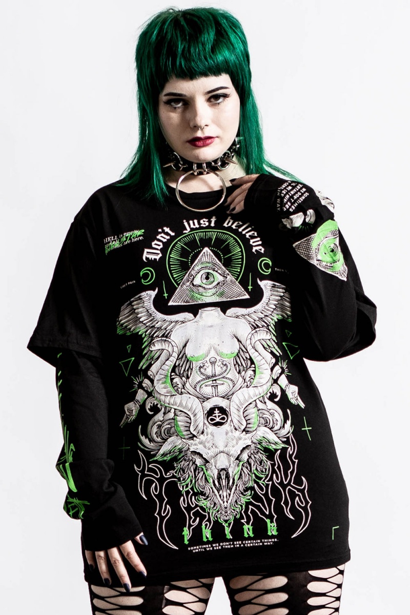 Killstar Illuminated 2-Layer Top Černé | HBYCLA-109