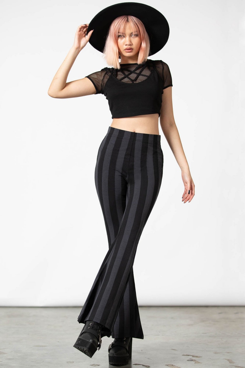 Killstar Inferno Room Flares [GREY STRIPE] Šedé | PDHOAX-279