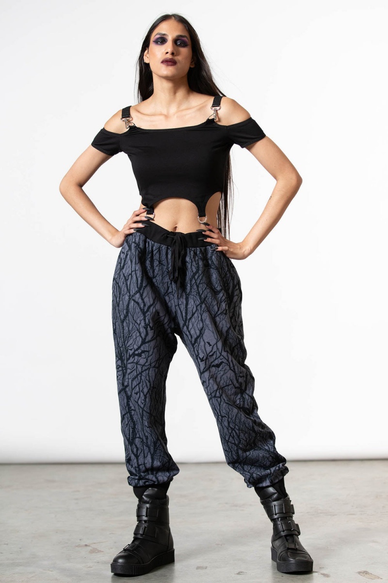Killstar Into The Woods Joggers Šedé | MYJOLW-425