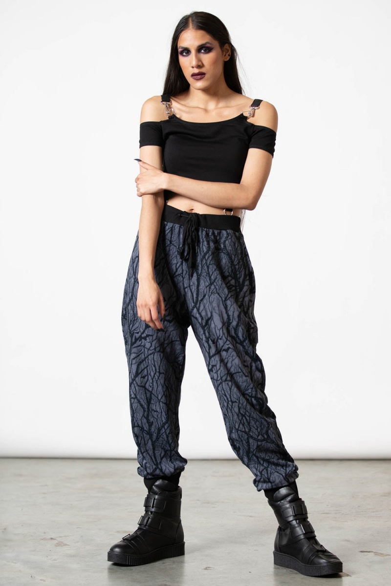 Killstar Into The Woods Joggers Šedé | MYJOLW-425