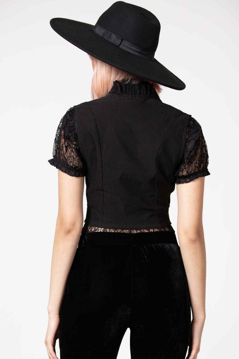 Killstar Isobella Corset Top Černé | ZJYHWV-216
