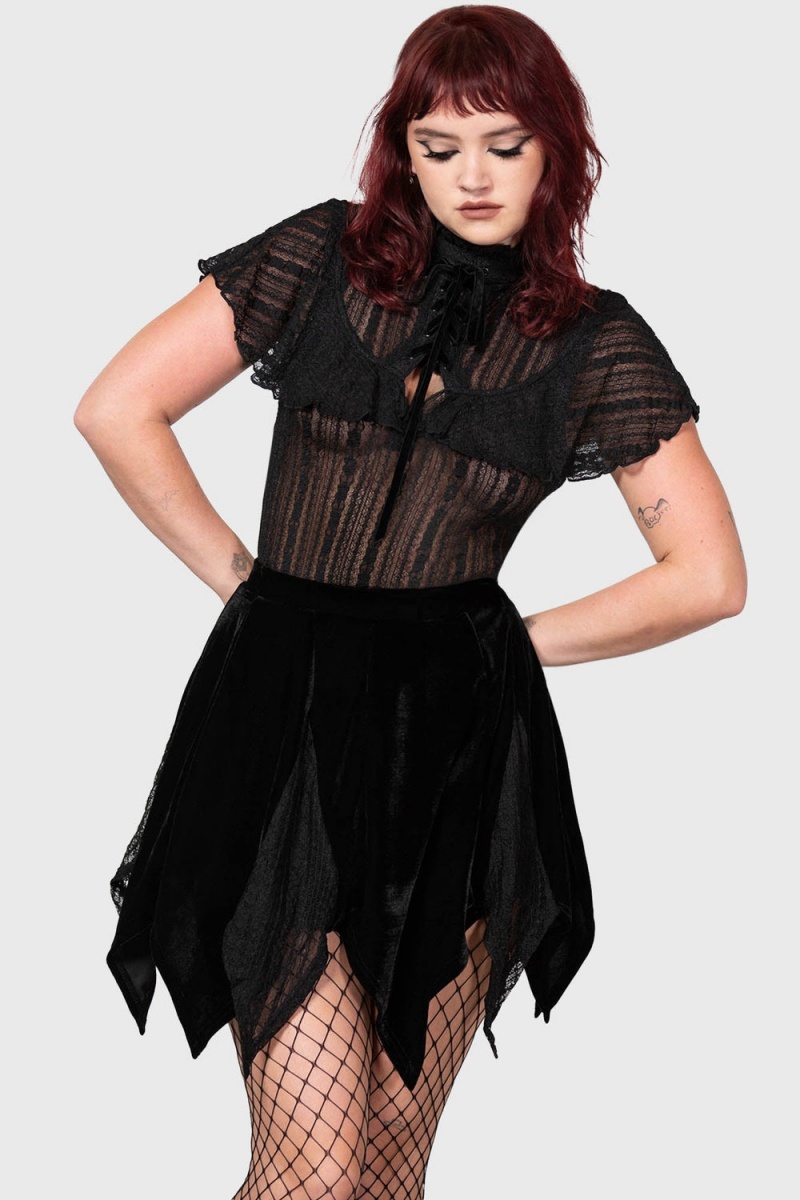 Killstar Josephine\'s Revenge Mini Skirt Černé | WQGKSO-857