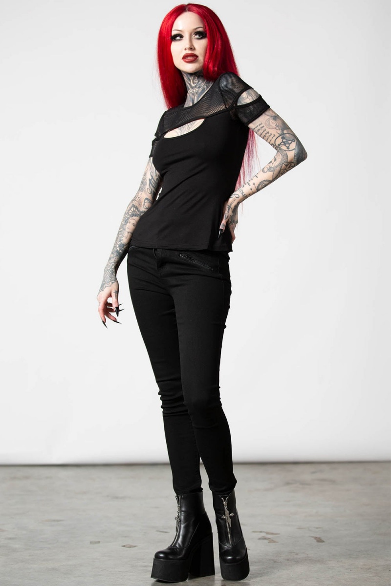 Killstar Jovie Top Černé | EOVTHX-287