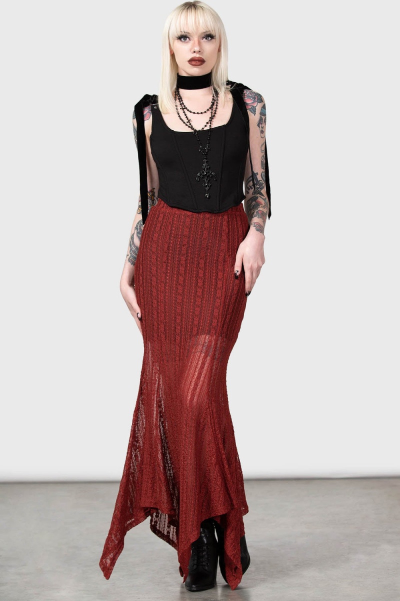 Killstar Juliet's Betrayal Maxi Skirt [RED] Červené | SMJHPQ-714