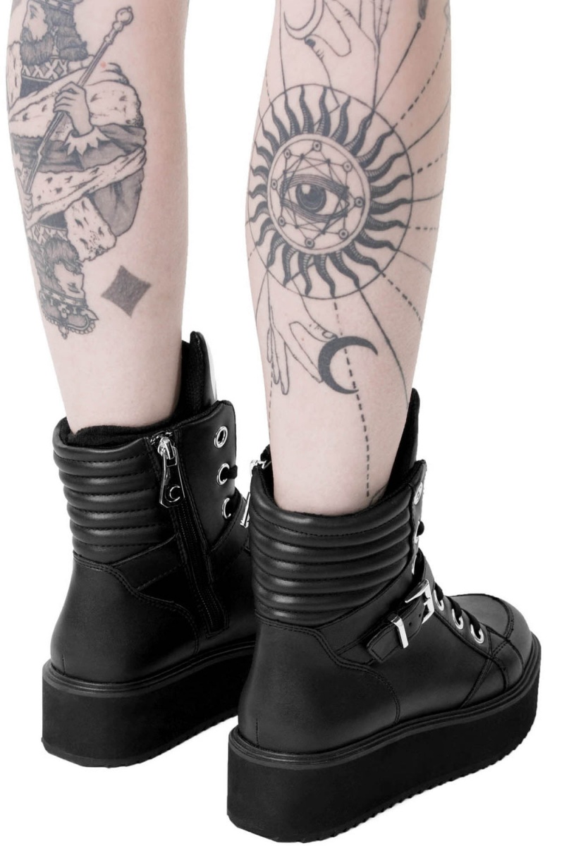 Killstar Keiko Kitty High Tops [B] Černé | IJKYXU-897