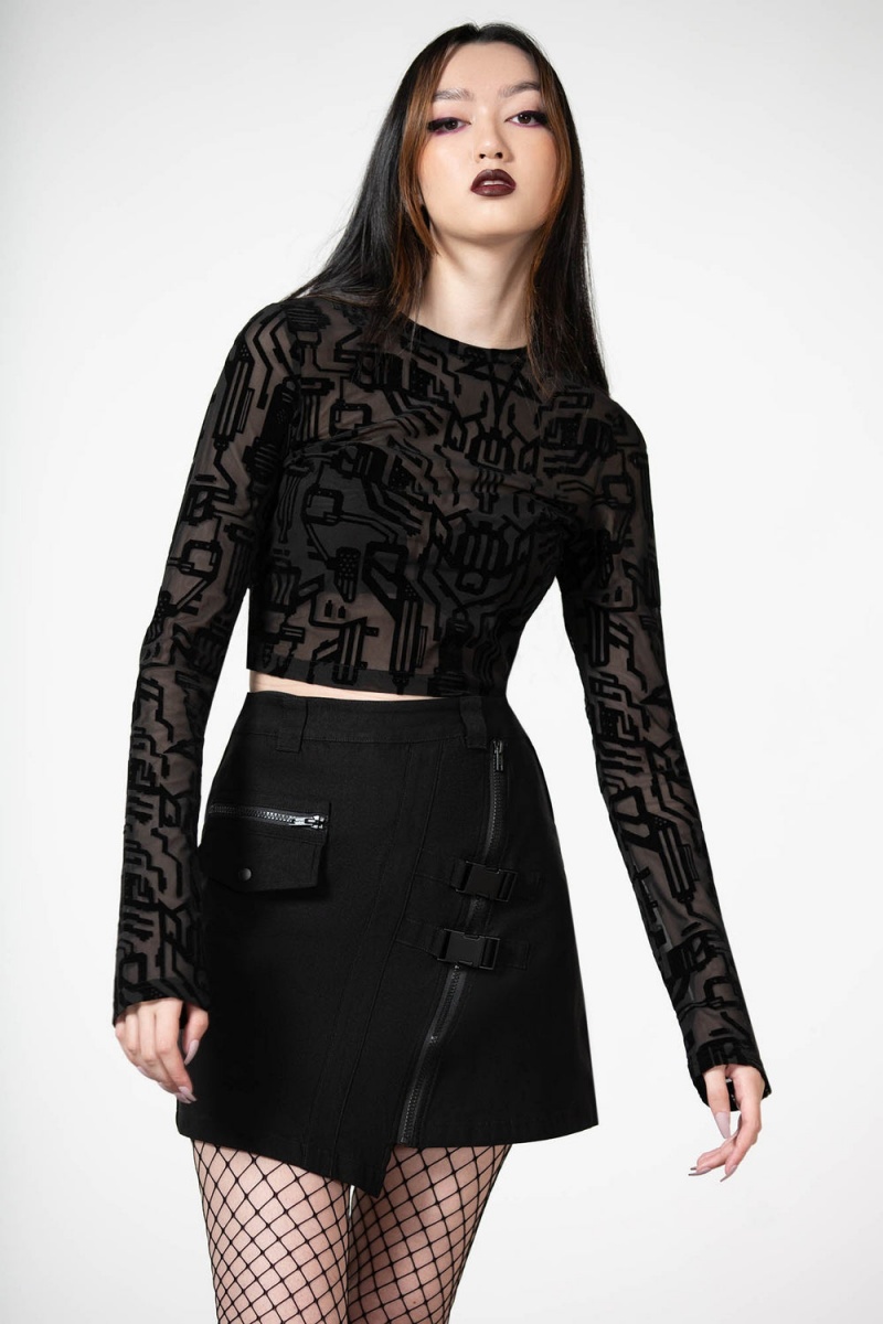 Killstar Keyla Mini Skirt Černé | POVWDR-452