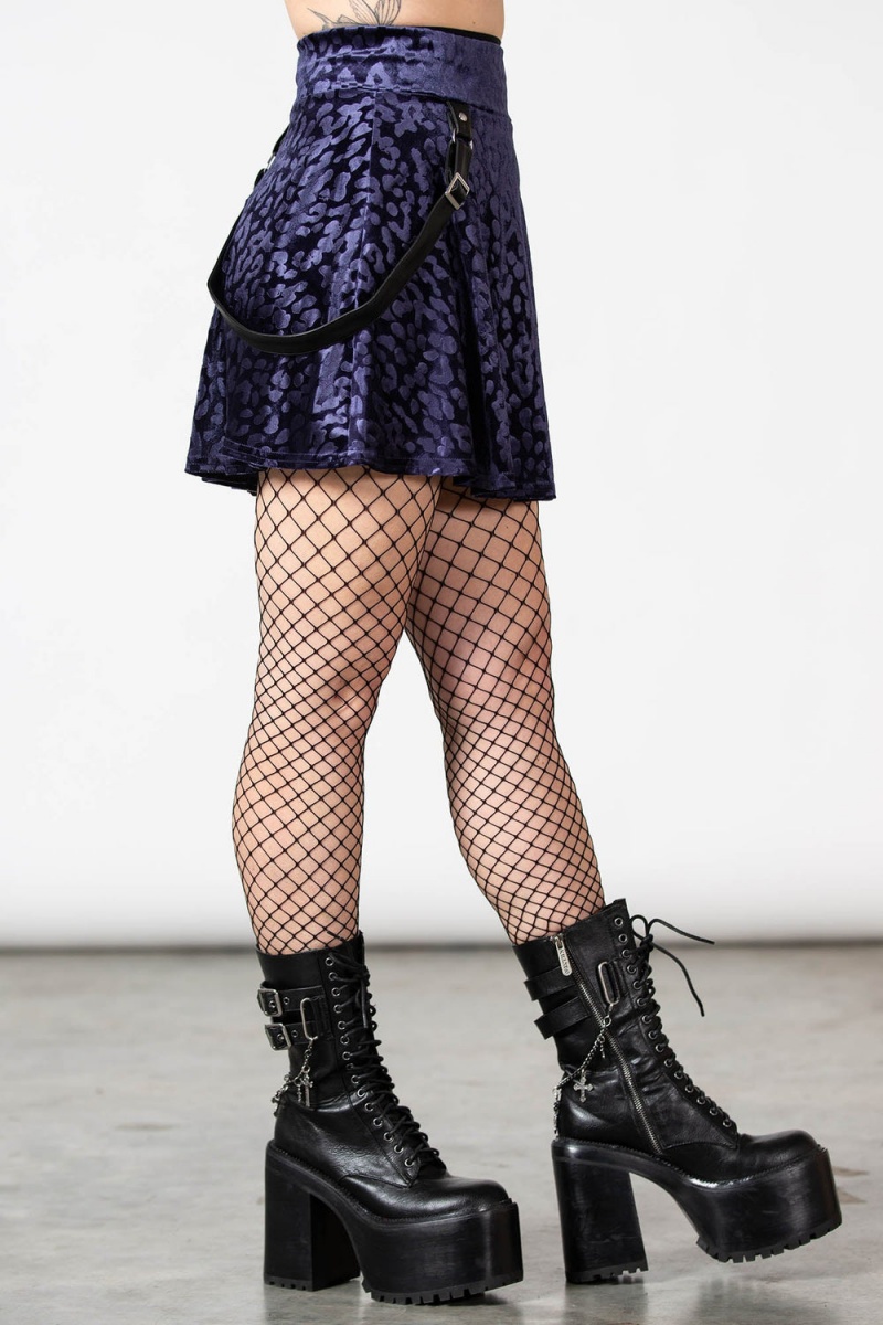 Killstar Kitty Pride Skater Skirt [PLUM] Fialové | FEUJKA-201