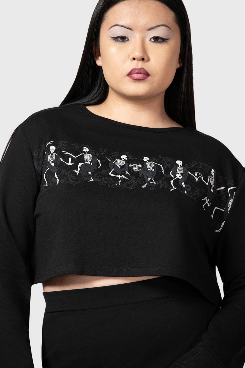 Killstar La Danse Crop Svetrové Černé | QZXHMF-675