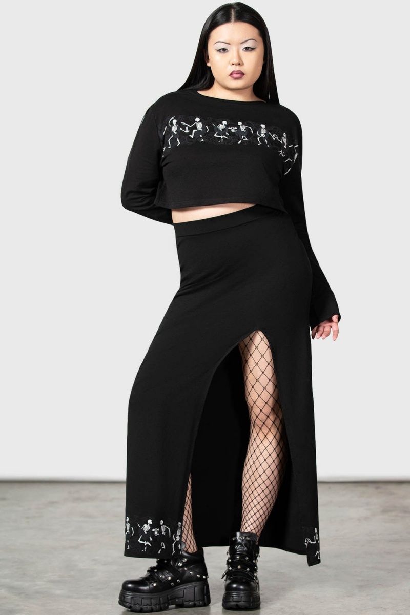 Killstar La Danse Crop Svetrové Černé | QZXHMF-675