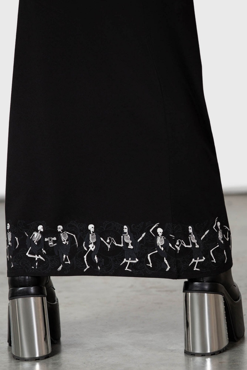Killstar La Danse Maxi Skirt Černé | GDOEHI-670