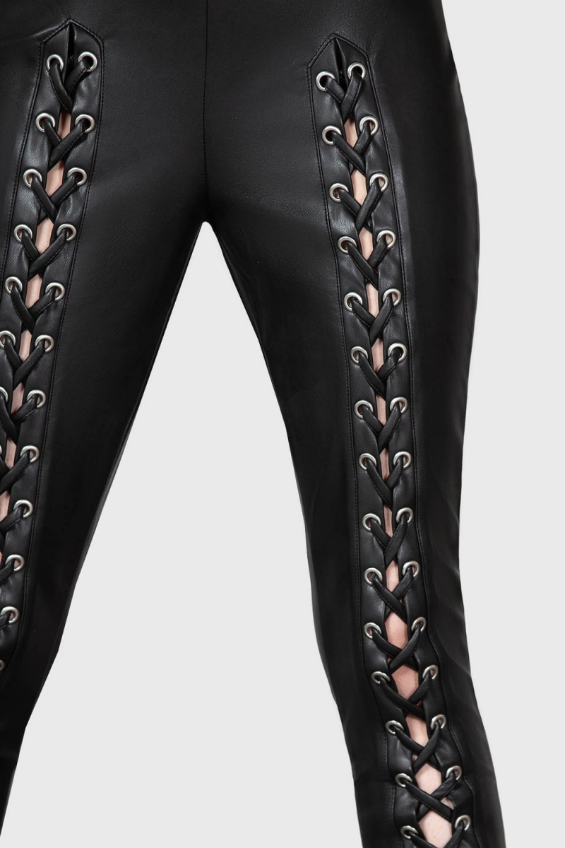 Killstar Laced For Days Leggings Černé | VBLUSY-187