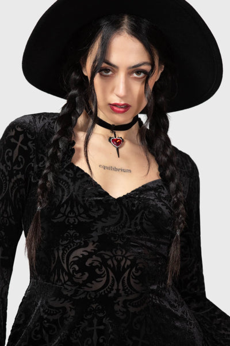 Killstar Lady Of Sorrows Šaty Černé | NKRAHT-827
