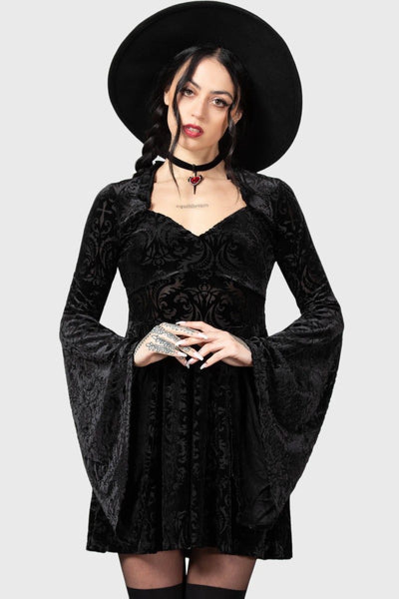 Killstar Lady Of Sorrows Šaty Černé | NKRAHT-827